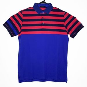 Greyson Mens Golf Polo Wolf Blue Pink Pima Blend